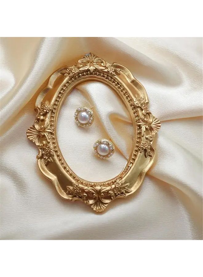 Golden Resin Picture Frames 5pcs Vintage Baroque Oval Rectangle Tabletop Decor - Image 4